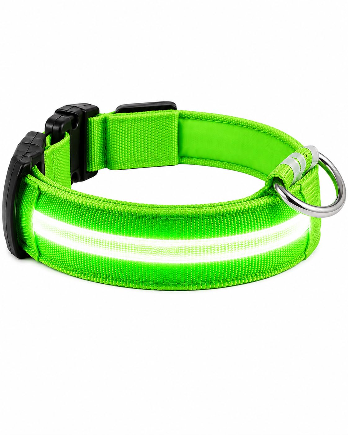 ONYXX Electronics LED Dog Collar, Light Up Reflective Dog Collar for Night Walking, Adjustable Safety Collar for Dogs, High Visibility LED Pet Collar, Battery Powered