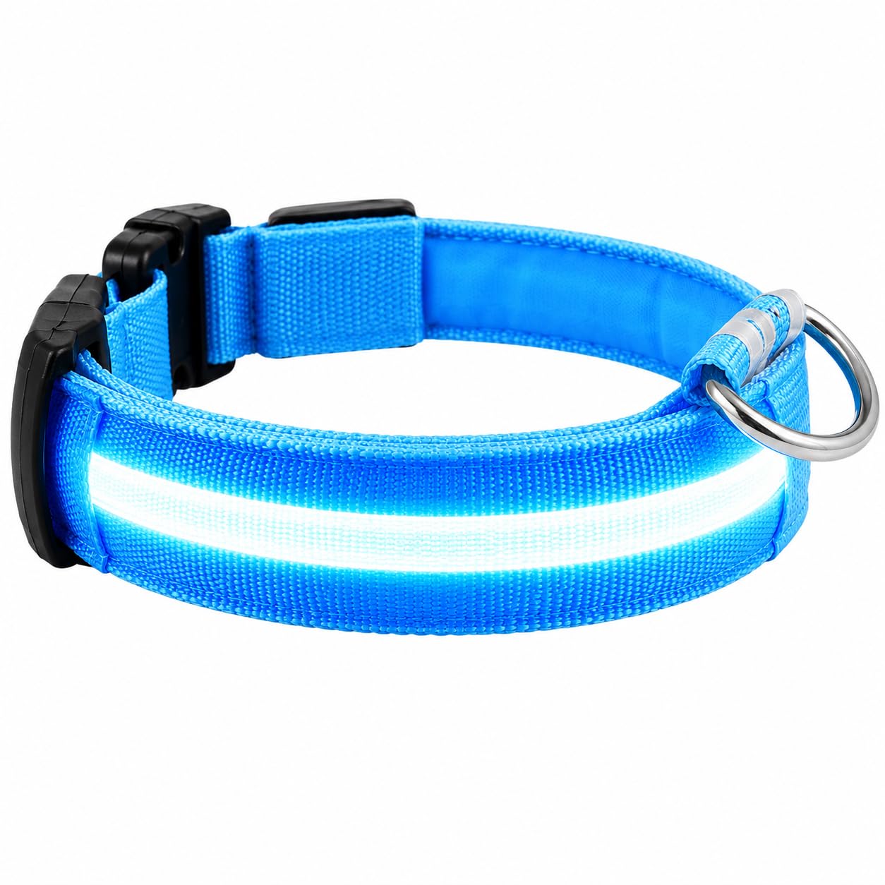 ONYXX Electronics LED Dog Collar, Light Up Reflective Dog Collar for Night Walking, Adjustable Safety Collar for Dogs, High Visibility LED Pet Collar, Battery Powered