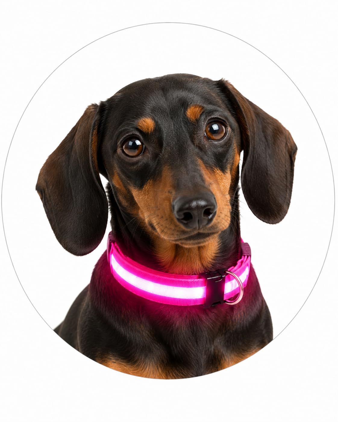 ONYXX Electronics LED Dog Collar, Light Up Reflective Dog Collar for Night Walking, Adjustable Safety Collar for Dogs, High Visibility LED Pet Collar, Battery Powered