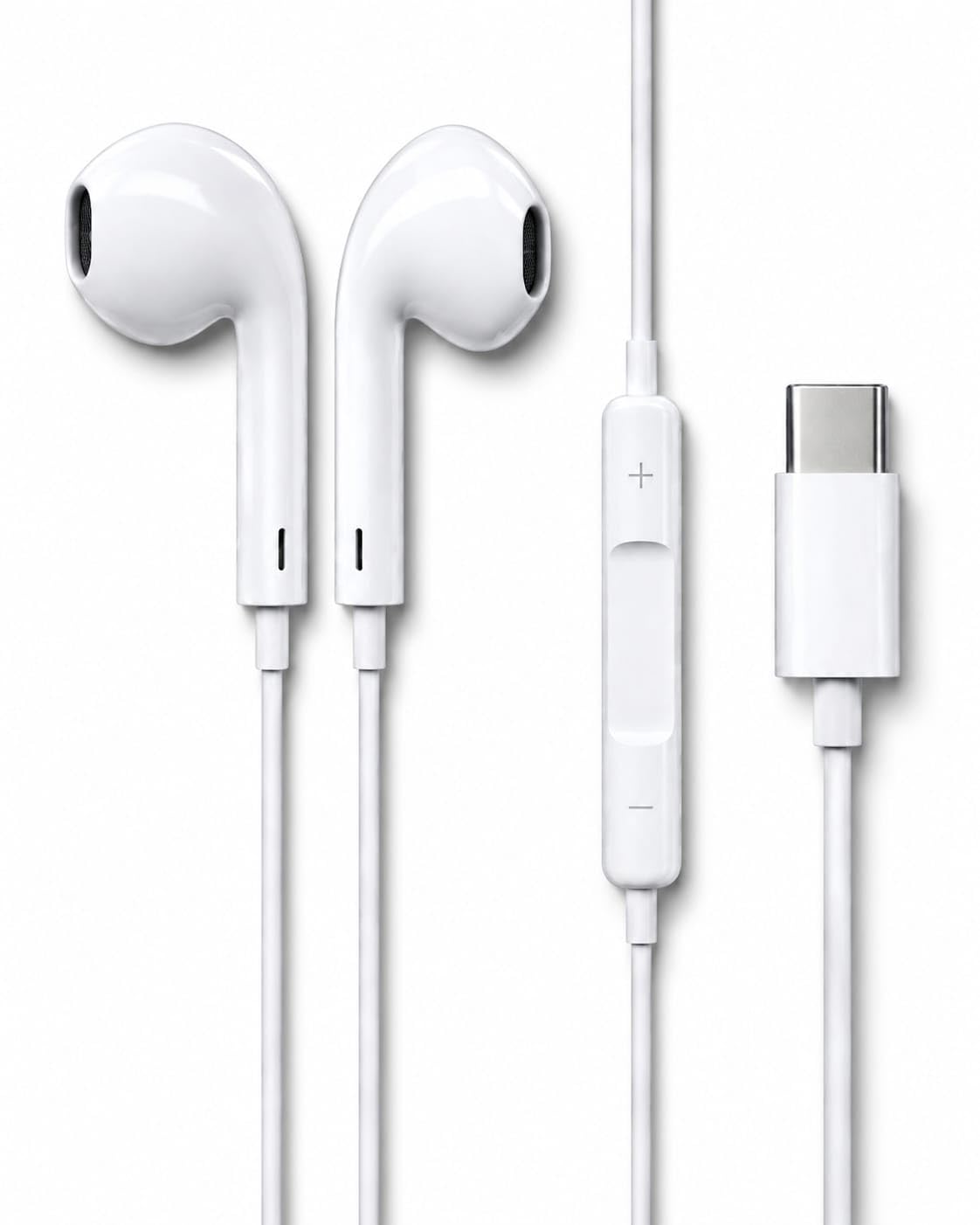ONYXX Electronics USB-C Wired Earphones with Microphone, In-Ear USB C Headphones, Stereo Earbuds with Mic, Wired Earphones for Samsung Galaxy, iPhone 15 Series, Google Pixel, iPad & USB-C Devices