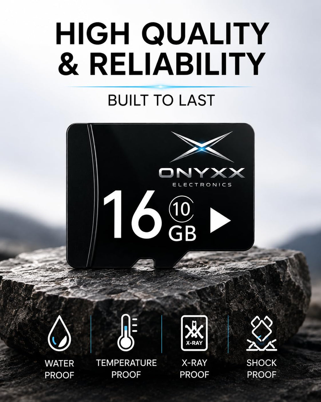 ONYXX Electronics 16GB Micro SD Card Class 10 High Speed Memory Card TF Card for Smartphone, Camera, Tablet, Dash Cam, Speaker, Android Devices, HD Video Recording & Data Storage