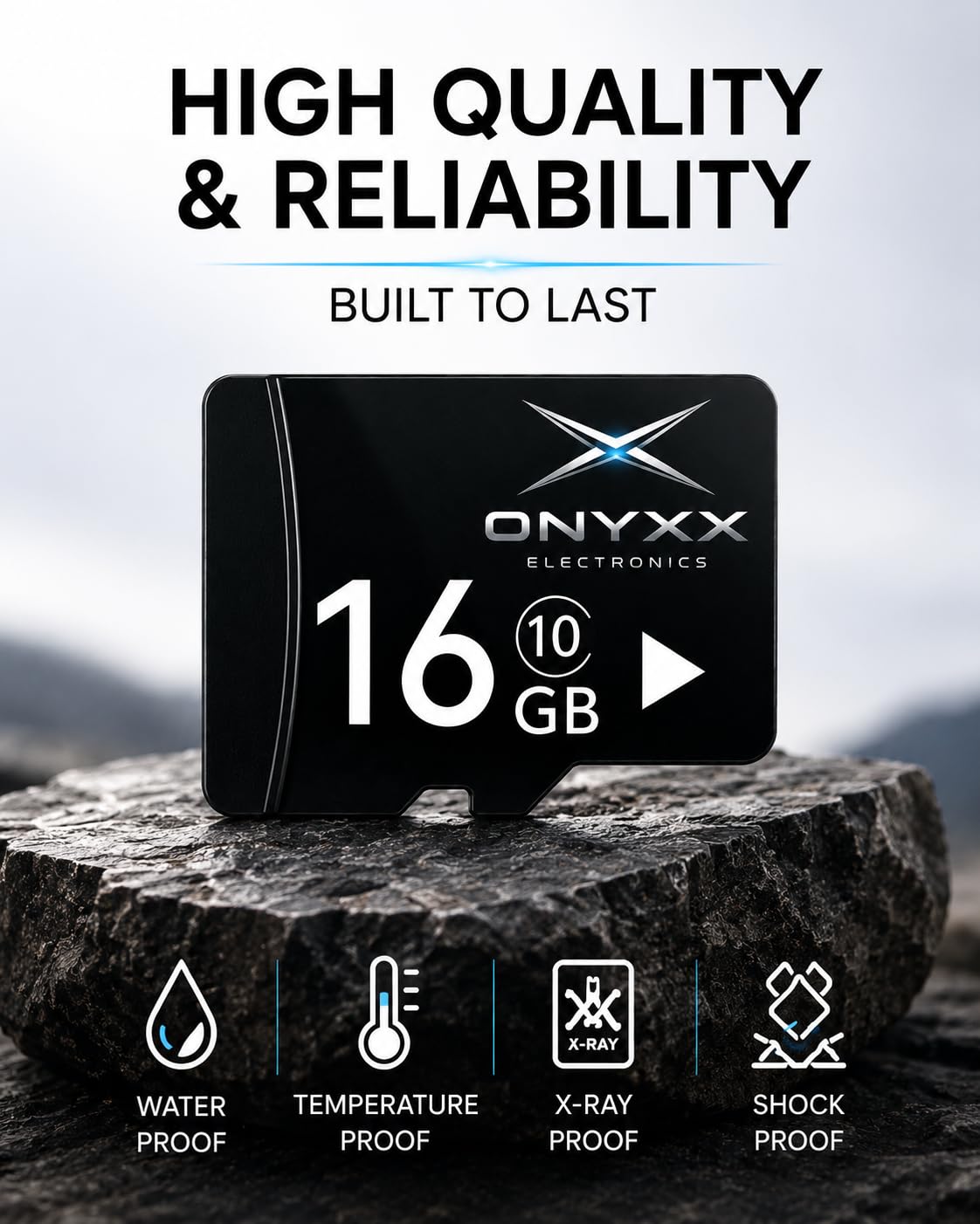 ONYXX Electronics 16GB Micro SD Card Class 10 High Speed Memory Card TF Card for Smartphone, Camera, Tablet, Dash Cam, Speaker, Android Devices, HD Video Recording & Data Storage