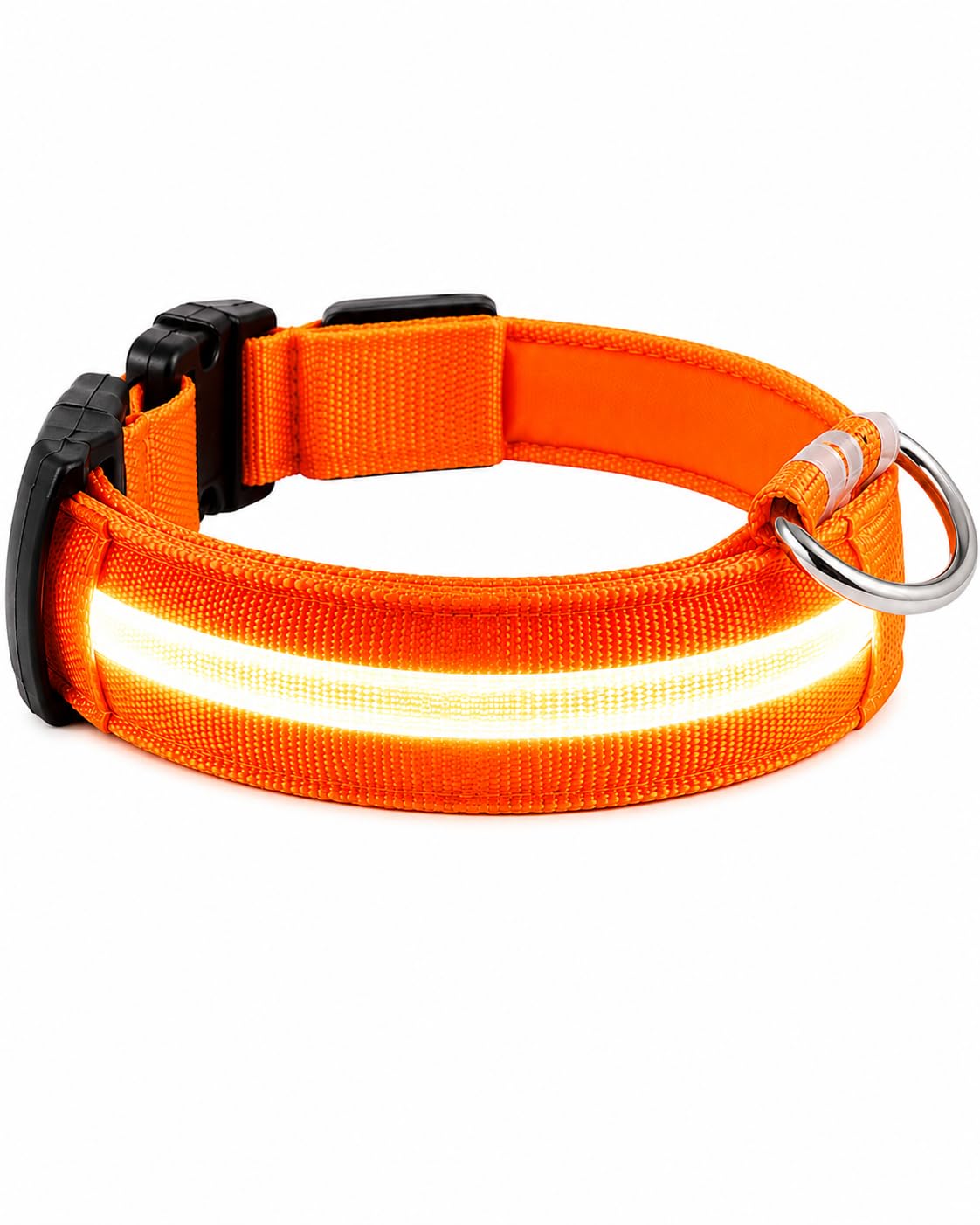 ONYXX Electronics LED Dog Collar, Light Up Reflective Dog Collar for Night Walking, Adjustable Safety Collar for Dogs, High Visibility LED Pet Collar, Battery Powered