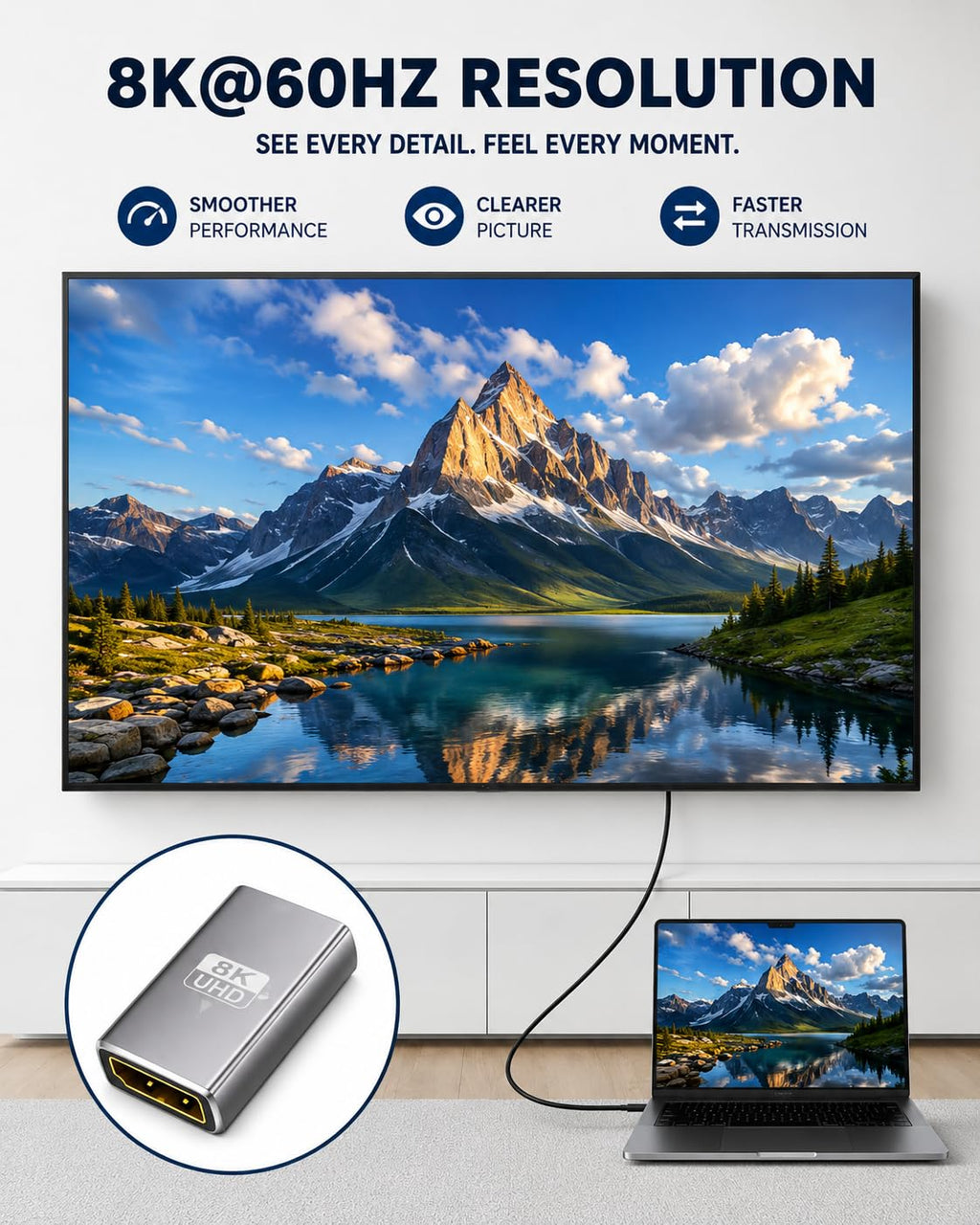 ONYXX Electronics 8K HDMI Female to Female Coupler, HDMI Extension Adapter, Gold-Plated HDMI Joiner Connector, Supports HDR, 3D & Ultra HD, Compatible with TV, Monitor, Projector, PC & Games Consoles